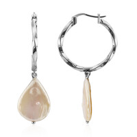 Pendientes en plata con Perla durazno Freshwater (TPC)