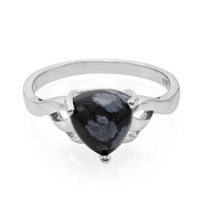 Anillo en plata con Obsidiana Copo de Nieve