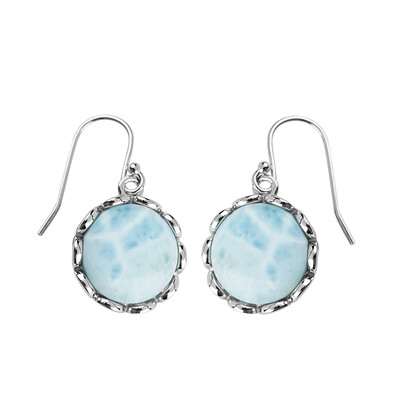 Pendientes en plata con Larimar