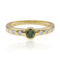 Anillo en oro con Diamante verde VS1