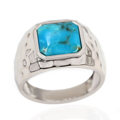 Anillo en plata con Turquesa azul del Mohave Kingman (Faszination Türkis)