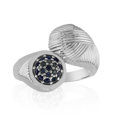 Anillo en plata con Zafiro azul