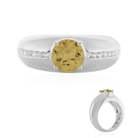 Anillo en plata con Zircón amarillo (de Melo)