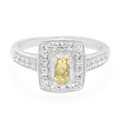 Anillo en plata con Berilo amarillo