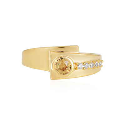 Anillo en plata con Zircón amarillo