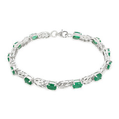 Brazalete en plata con Esmeralda de Zambia