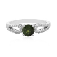 Anillo en plata con Turmalina verde