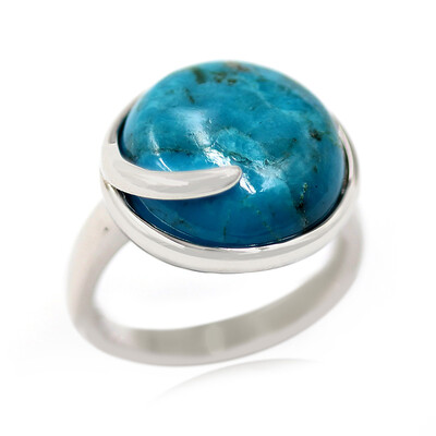 Anillo en plata con Turquesa azul del Mohave Kingman (Faszination Türkis)