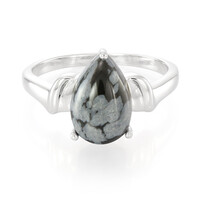 Anillo en plata con Obsidiana Copo de Nieve