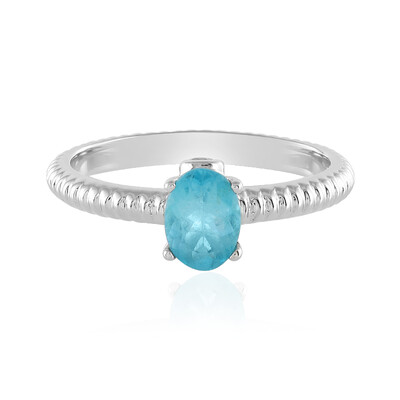 Anillo en plata con Apatita azul