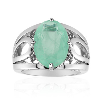 Anillo en plata con Cuarzo verde pastel