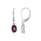 Pendientes en plata con Granate Magenta