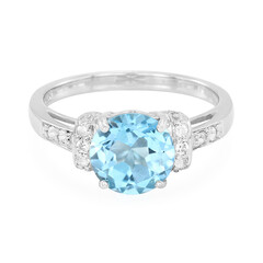 Anillo en plata con Topacio azul cielo