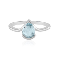 Anillo en plata con Topacio azul cielo