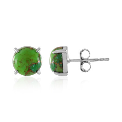 Pendientes en plata con Turquesa verde Mohave Kingman