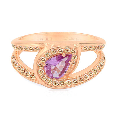 Anillo en oro con Zafiro rosado (Annette)