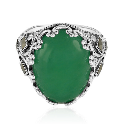 Anillo en plata con Ágata verde (Annette classic)