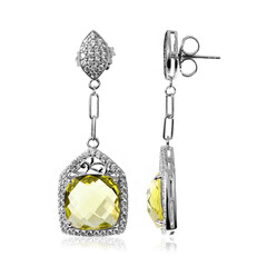 Pendientes en plata con Cuarzo del Ouro Verde (Dallas Prince Designs)