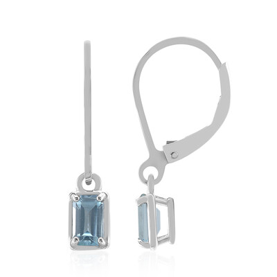 Pendientes en plata con Topacio azul cielo