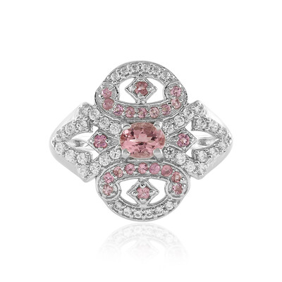 Anillo en plata con Turmalina rosa de Nigeria