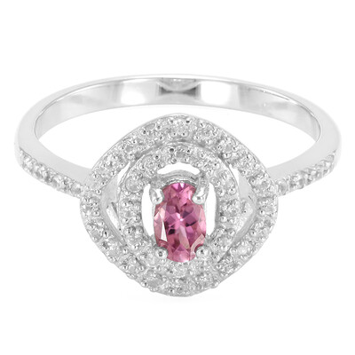 Anillo en plata con Turmalina rosa de Nigeria