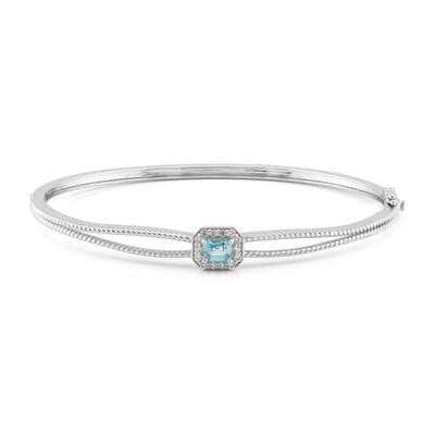 Brazalete en plata con Zircón azul