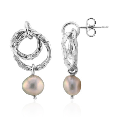 Pendientes en plata con Perla plateada Freshwater (TPC)