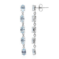 Pendientes en plata con Topacio azul cielo