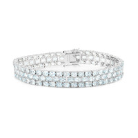 Brazalete en plata con Topacio azul cielo