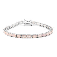 Brazalete en plata con Cuarzo rosa