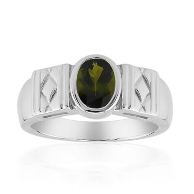 Anillo en plata con Turmalina verde de Brasil (Pallanova)