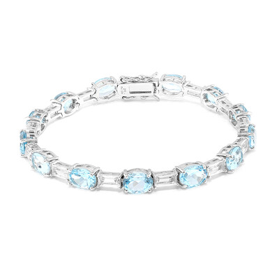 Brazalete en plata con Topacio azul cielo