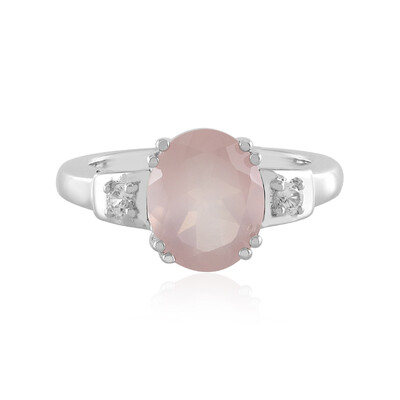 Anillo en plata con Cuarzo rosa