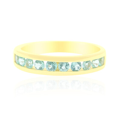 Anillo en oro con Turmalina nigeriana paraiba