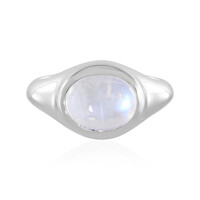 Anillo en plata con Piedra de Luna arcoíris