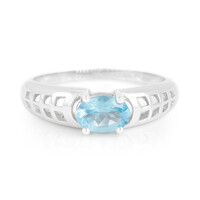 Anillo en plata con Apatita azul