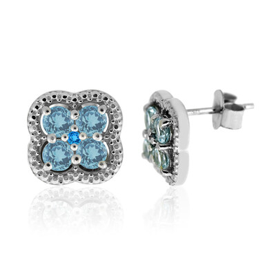 Pendientes en plata con Topacio azul cielo