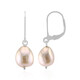 Pendientes en plata con Perla naranja Freshwater (TPC)