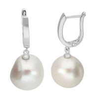 Pendientes en plata con Perla blanca Freshwater