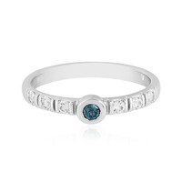 Anillo en plata con Diamante azul I3