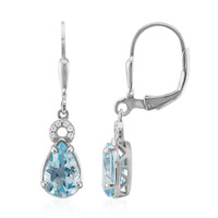 Pendientes en plata con Topacio azul cielo