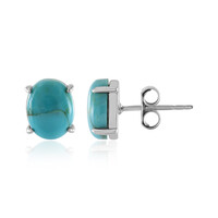 Pendientes en plata con Turquesa azul del Mohave Kingman