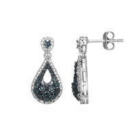 Pendientes en plata con Diamante azul I3