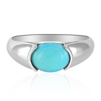 Anillo en plata con Turquesa azul del Mohave Kingman