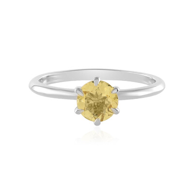 Anillo en plata con Berilo amarillo