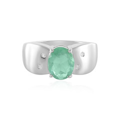 Anillo en plata con Fluorita verde