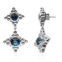 Pendientes en plata con Topacio azul de Londres (Dallas Prince Designs)