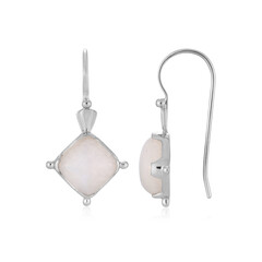 Pendientes en plata con Piedra de luna arco iris de Bihar