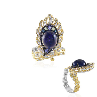 Anillo en plata con Ópalo azul de Etiopía (Gems en Vogue)