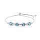 Brazalete en plata con Topacio azul cielo